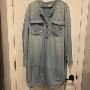 Chambray long sleeve dress